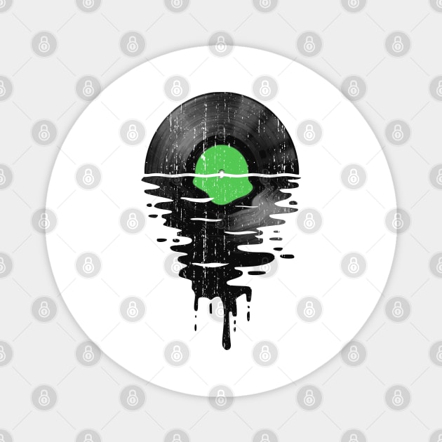 Cool Music Vinyl Retro Vintage Green Magnet by Nerd_art